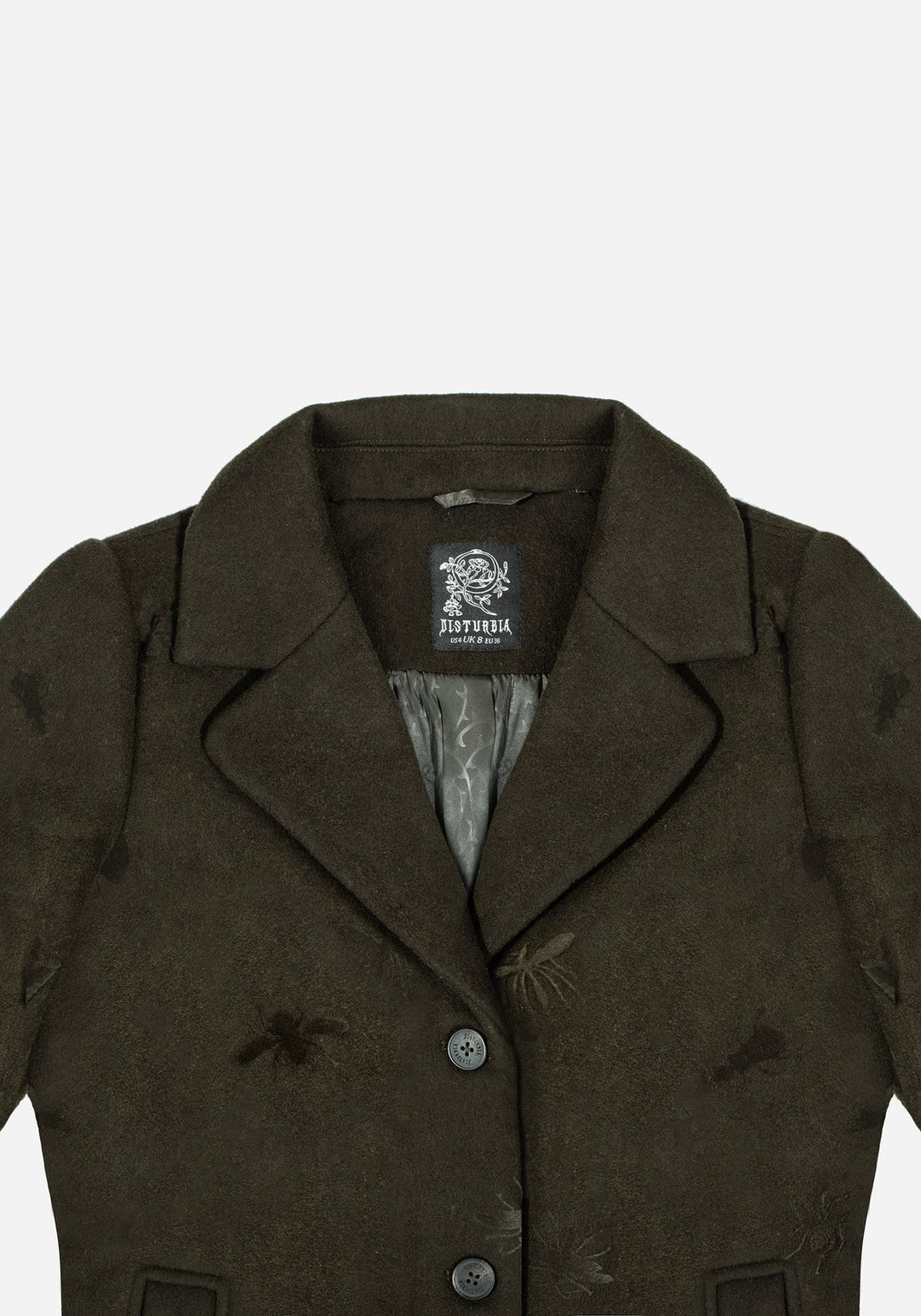 Evelyn Wool-Blend Bug Embossed Longline Coat