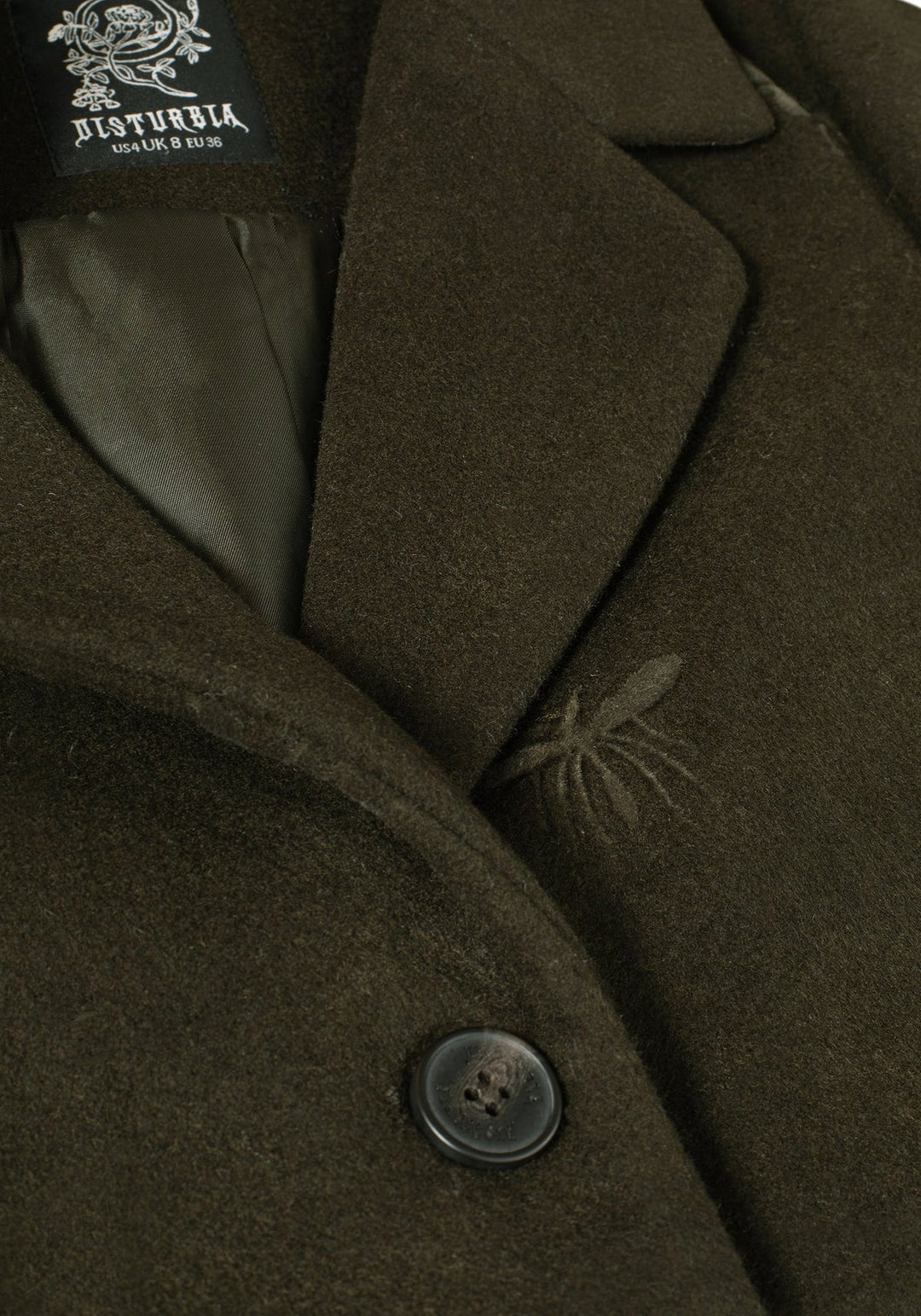 Evelyn Wool-Blend Bug Embossed Longline Coat