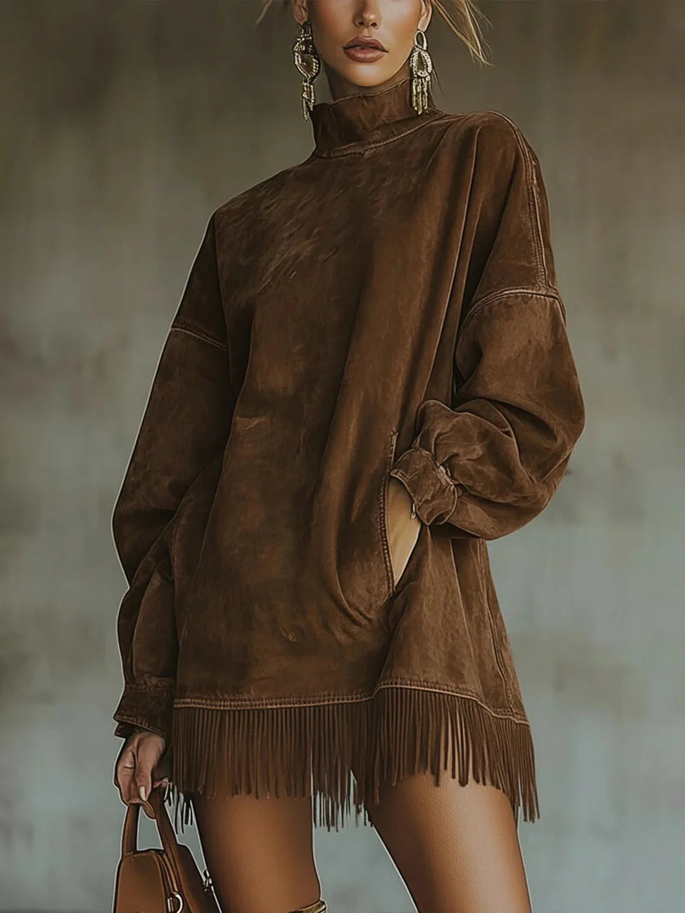 Brown Fringe Dress